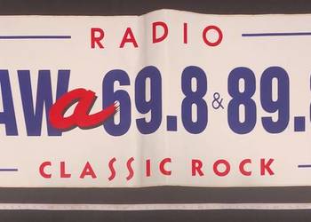 Unikat old school! Duża naklejka 69x22 cm Radio WAWa CLASSIC ROCK lata 90