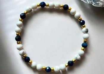 Bransoletka z Howlitu i Lapisu