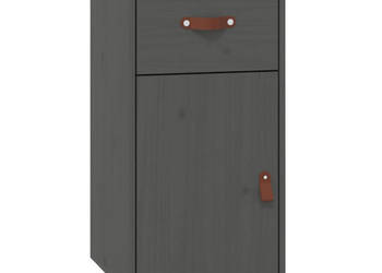 Szafka szara 34x40x75 cm lite drewno sosnowe WM-820124