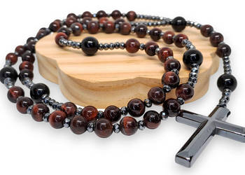 Różaniec z onyksu i bawolego oka, ONYKS, BAWOLE OKO #1235