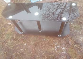 Stolik szklany czarny RTV pod telewizor