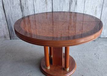 stół  okrągły, inkrustowany stół jadalny w stylu empire. / 254