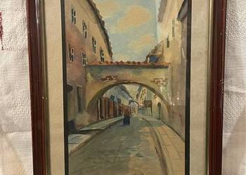 Stanisław Budkiewicz – Wilno, nastrojowa uliczka, 1935