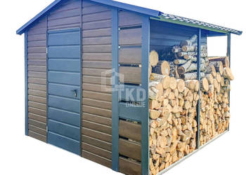 Schowek - Domek Ogrodowy 2,5x3m + Wiata 0,5m - Drewutnia TKD240