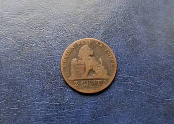 Stare monety 2 cent 1863 Belgia