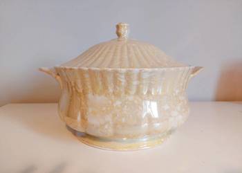 waza Chodzież, porcelana, perłowa beżowa waza do zupy