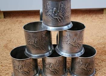 Podstakanniki, koszyczki posrebrzane trojka