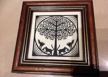 Obrazek Decoupage Rękodzieło CATHERINA SCHMIDT sygnowany Obrazek Decoupage Rękodzieło CATHERINA SCHMIDT sygnowany