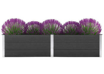 Podwyższona donica ogrodowa 250 x 100 x 54 cm WPC szara WM-49059
