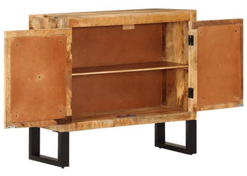 Szafka 80x30x71 cm lite surowe drewno mango i metal WM-355842
