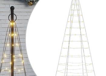 vidaXL Choinka LED na maszcie 200 LED Ciepła biel 180 cm(SKU:358108)