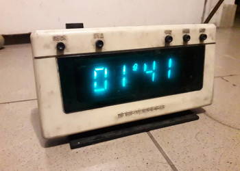 Vintage zegar budzik diodowy Elektronika 6 prl