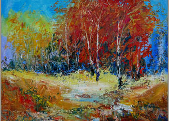 Słoneczna jesień - Olej na płótnie (46 X 38)