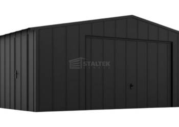 Garaż blaszany 6x6 brama uchylna drzwi blacha na rąbek dach ST207