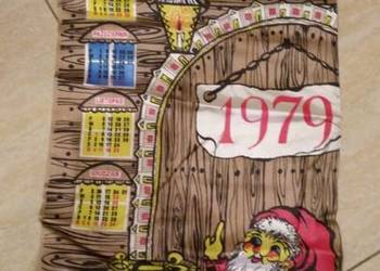 PRL Sieradz Sira kalendarz na tkaninie 1979