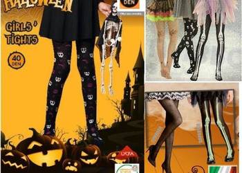 Rajstopy na halloween 40 DEN 3 wzory S/M/L  kostium