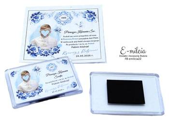 Podziękowania dla Gości z okazji I Komunii Św. - MAGNES ZE ZDJĘCIEM DZIECKA