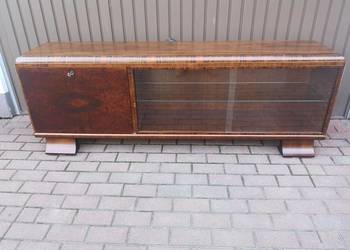Komoda ART-DECO RTV Niska Orzech 193 Zgrabna Stara Antyk Po Renowacji.