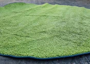 Dywanik okrągły zielony dywan