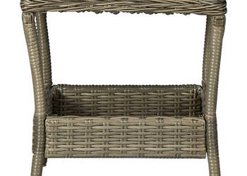 Stolik ogrodowy brązowy 45x45x465 cm polirattan WM-313308