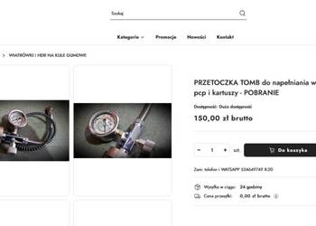 PRZETOCZKA TOMB do napełniania wiatrówkek pcp i kartuszy - POBRANIE o