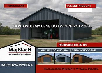 Garaż Blaszany Dwuspadowy | Grafit | Hala |Wiata - Producent Maj-BlacH