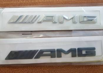 NOWY znaczek emblemat przyklejany AMG srebrny czarny klejany