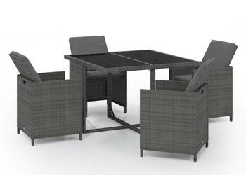 vidaXL 5-cz. zestaw mebli ogrodowych z poduszkami, polirattan(SKU:3095509)