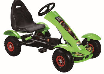 pojazd GOKART NA PEDAŁY pompowane koła auto jeździk do 50KG F618 zielony