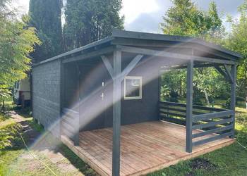 Domek drewniany 18m² z tarasem 33.000zł -materiał z montażem