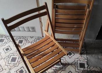 krzesła składane drewniane 3 szt.