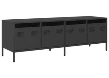 Szafka RTV czarna 135x39x435 cm stal walcowana na zimno WM-851304