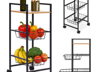 Regał mobilny szafka z 2 koszami i półką organizer na kółkach ModernHome