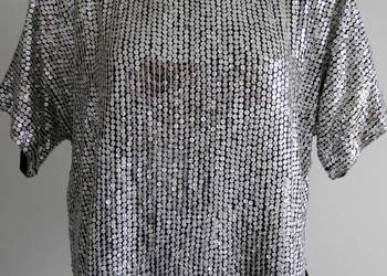 Bluzka Jedwabna 100% Naturalny Jedwab Wieczorowa Balowa Imprezowa 46/48