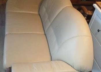 Szezląg sofa, skóra+rattan