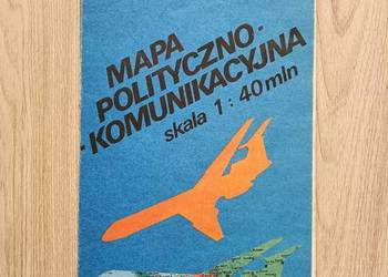 Świat Mapa Polityczno - Komunikacyjna PPWK PRL