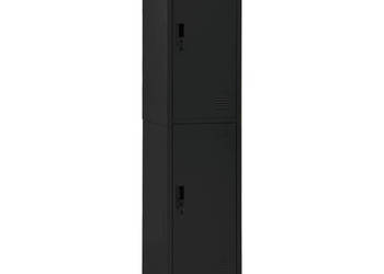 Szafka zamykana na klucz czarna 38x45x180 cm stalowa WM-339778