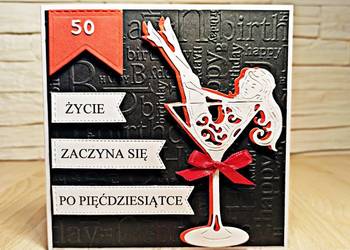 Kartka na 50 urodziny kobiety ręcznie robiona