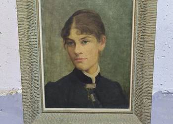 Klasyczny Portret Kobiety – Olej na Płótnie, XIX/XX wiek