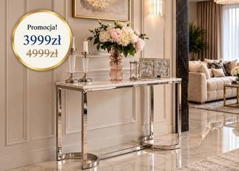 Luksusowa Nowoczesna Konsola Srebrna Glamour LOLA | Meble Premium