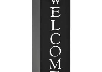 Stojak na parasole z napisem Welcome stalowy czarny WM-246796