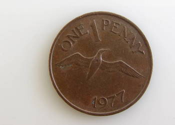 Moneta One 1 Penny Pens 1977 ( Guernsey )