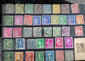 Zestaw starych znaczków pocztowych z Francji ponad stuletnie