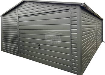 Garaż blaszany 5x6m brama uchylna okno drzwi dach rynny GP714