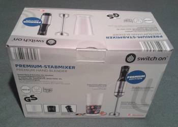 Blender ręczny PREMIUM 1000W Smart Speed bez rozpryskiwania + pojemnik