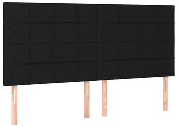Zagłówki do łóżka 4 szt. czarny 100x5x78/88 cm tkanina WM-3116356