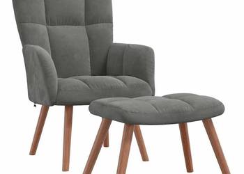 vidaXL Fotel z podnóżkiem, ciemnoszary, (SKU:328063_