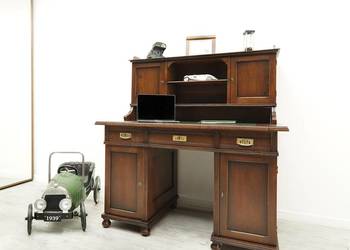 Zabytkowe secesyjne biurko z nadstawką. Po renowacji.