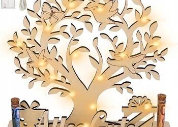 JOSTIFT DRZEWKO PIENIĘZNE Z DREWNA DEKORACJA ALLES GUTE J. NIEMIECKI