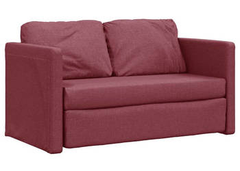 Sofa podłogowa 2-w-1 winna czerwień 112x174x55 cm tkanina WM-353967